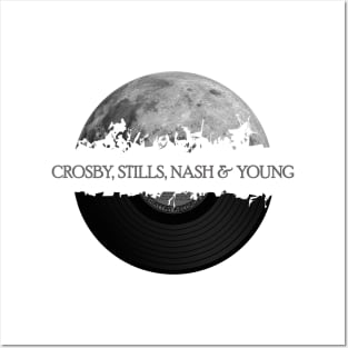 Crosby, Stills, Nash & Young moon vinyl Posters and Art